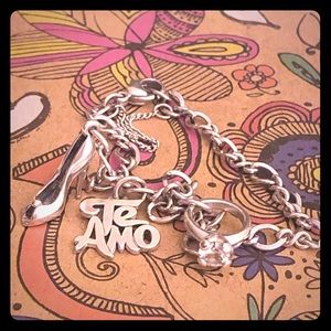James Avery charm bracelet with 3 JA charms